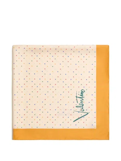 Valentino Multicolor Starry Silk Scarf In Neutral