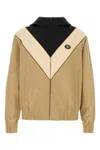 Valentino Multicolor Stretch Polyester Bomber Jacket In Brown