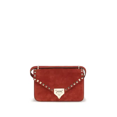 Valentino Garavani Multicolor Suede Leather Shoulder Bag In Red