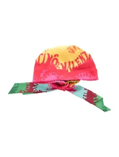 Pre-owned Valentino Garavani Multi-color Tie Up Headband W/tags In Pink