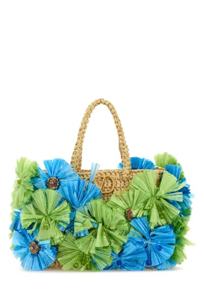 VALENTINO GARAVANI MULTICOLOR V LOGO SIGNATURE SMALL TOTE
