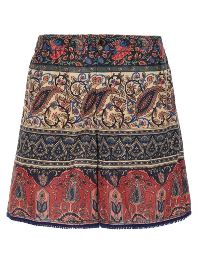 VALENTINO MULTICOLOR VOYAGE IMAGINAIRE BERMUDA SHORTS