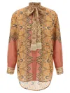 Valentino 'imaginary Journey' Patterned Shirt With Bow Tie In Multi