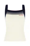 Valentino Sleeveless Knitted Top Striped Detail In White