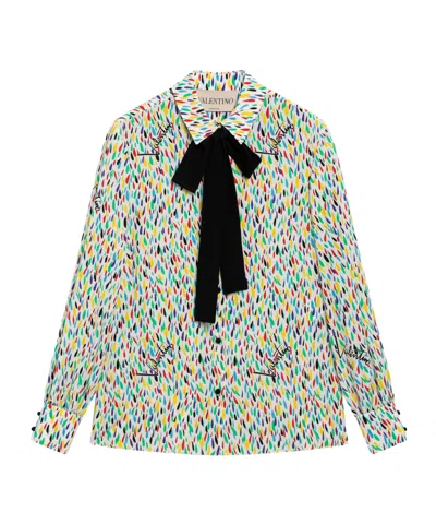 Valentino Multicolored Silk Blouse With Lavallière