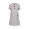 Valentino Womens Multicolor. Embellished Short-sleeves Woven Mini Dress In Pink
