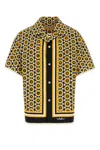 Valentino Bowling Shirt With Bulles Royales Print In Yellow