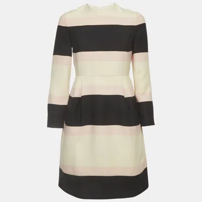 Pre-owned Valentino Multicolour Striped Long Sleeve Mini Dress S
