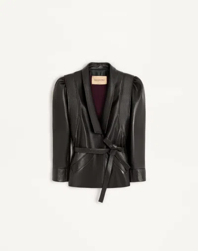 Valentino Nappa Leather Jacket Woman Black 38