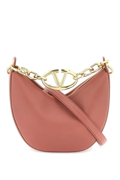 Valentino Garavani Nappa Leather Mini Hobo Handbag With Chain Handle In Multicolor