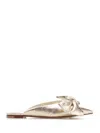 Valentino Nappa Leather Pointed Mules In Gold