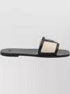Valentino Nappa Leather Slide Sandals With Rubber Sole In Black
