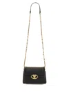 Valentino Garavani Black Leather Vlogo Shoulder Bag In Black