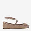 Valentino Silk Rockstud Ballet Flats In Rosa Cannelle