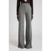 Valentino Natté Buttoned Weave Virgin Wool Blend Pants In Gray