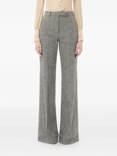 Valentino Natté-weave Trousers In Gray