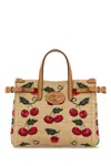 Valentino Natural Antibes Cherry-motif Small Tote