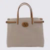 Valentino Natural Cotton And Leather In Leather Brown
