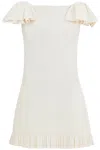 Valentino Ruffled Wool And Silk-blend Crepe Mini Dress
