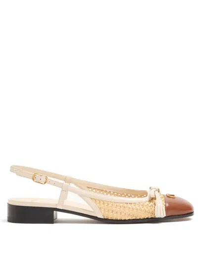 Valentino Garavani Natural Logo Ballet Flats In Brown