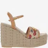 Valentino Natural Logo Wedges In Natural