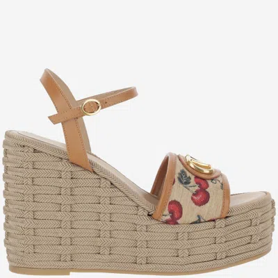 VALENTINO GARAVANI NATURAL LOGO WEDGES