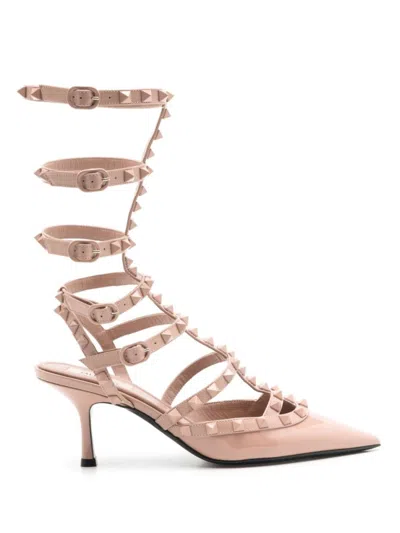 Valentino Garavani Natural Natural Rockstud Leather Pumps
