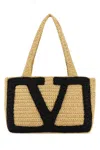 Valentino Garavani Garavani Viva Superstar Small Pouch In Synthetic Raffia Woman Natural Uni