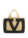 Valentino Garavani Viva Superstar Crochet Small Tote Bag In Neutral