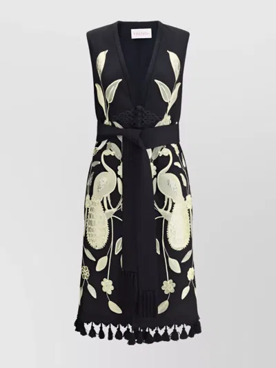 Valentino Nature-inspired Gold Embroidered Sleeveless Vest