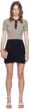 Valentino Mini Dress In 7cl Avorio/navy/oro