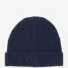 Valentino Vlogo Knitted Beanie In Navy Blue