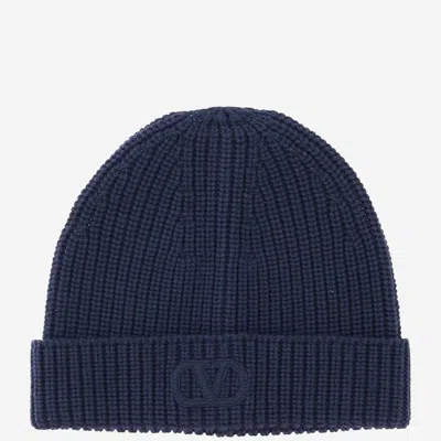 VALENTINO GARAVANI NAVY BLUE BEANIE HAT