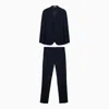 Valentino Mini-check Single-breasted Suit In Navy