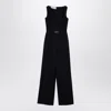 Valentino Sleeveless Wool Jumpsuit In Navy