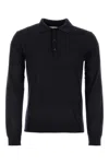 Valentino Midnight Blue Cashmere Blend Polo Shirt In Navy Blue