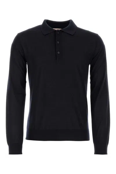 VALENTINO NAVY BLUE CASHMERE BLEND POLO