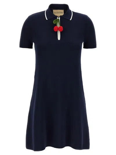 VALENTINO NAVY BLUE CHERRYFIC DRESS
