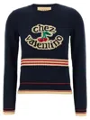 Valentino Cotton Sweater Crew Neck Long Sleeves In Black