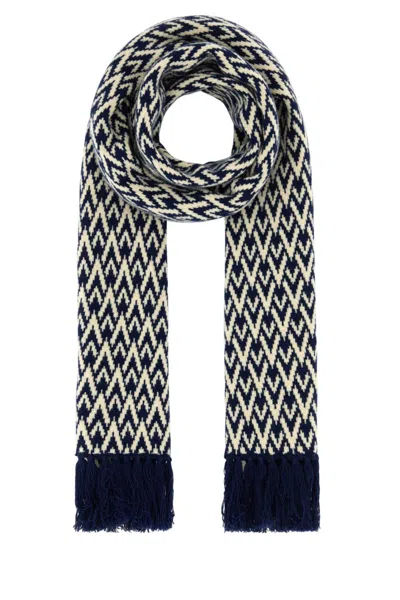 VALENTINO NAVY BLUE CLASSIC PATTERN SCARF