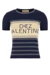 Valentino Navy Blue Cotton Sweater
