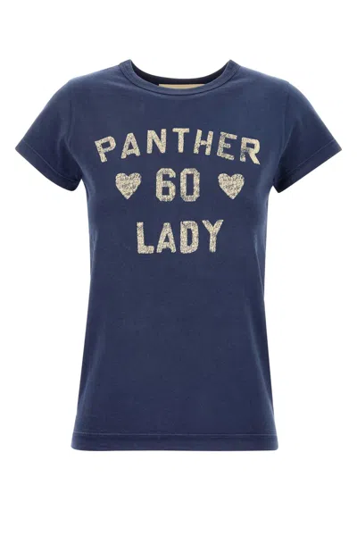 Valentino Lettering-print Cotton T-shirt In Blue