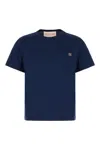 Valentino Navy Blue Logo Plaque T-shirt In Indaco