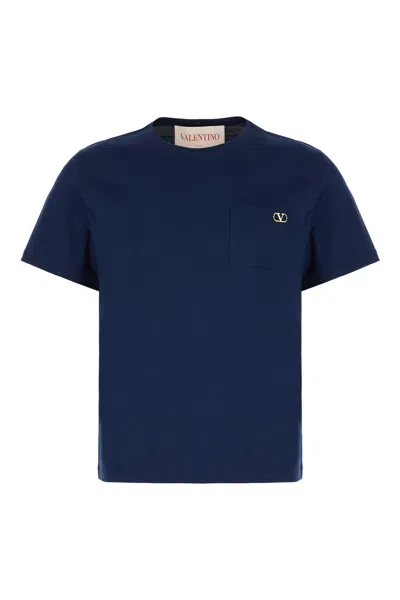 Valentino Navy Blue Logo Plaque T-shirt