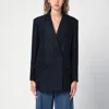 Valentino Double-breasted Long-sleeved Blazer In Blue