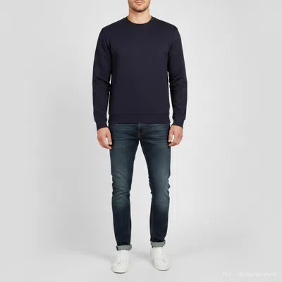Pre-owned Valentino Navy Blue Double Jersey Crew Neck Sweatshirt S