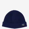 Valentino Navy Blue Logo Beanie Hat
