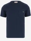Valentino Navy Blue Logo Plaque T-shirt In Blue