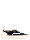 Valentino Garavani Blue Low Top Sneakers With Vlogo Patch On The Side In Cotton Man In Navy Blue