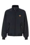 Valentino Nylon Bomber With Leather Patch And Vlogo Detail In Navy